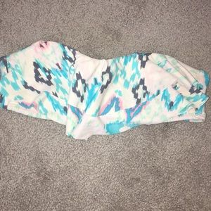 Multicolored Bando Ruffled top